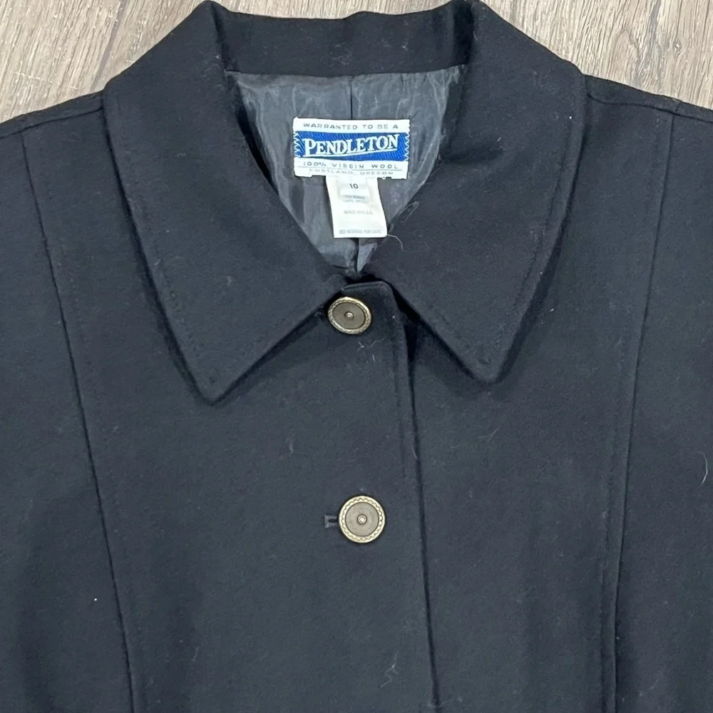 Pendleton Size 10 Made in USA 100% Wool Button Front Blazer Coat Classic Chic